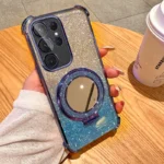Luxury Mirror Holder Bling Glitter Silicone Phone Case For Samsung Galaxy