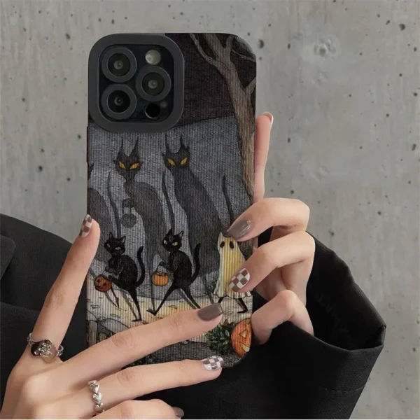 Cartoon Dark Funny Monster Cat Fox Creative Phone Case For iPhone