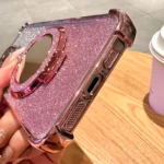 Luxury Mirror Holder Bling Glitter Silicone Phone Case For Samsung Galaxy