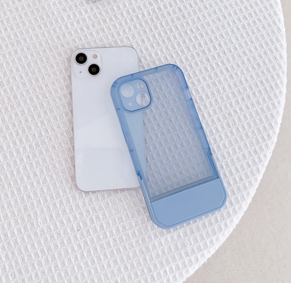Luxury Holder Stand Bracket Transparent Silicone Phone Case For iPhone